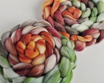 Hand Dyed Roving, Gradient / Multi Top for Spinning, Your Choice of Fibre Base and Size! -- "Arriving at a Conclusion" (Dyed to Order)