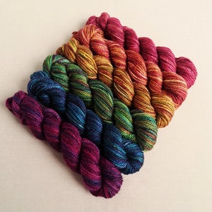 Hand Dyed Gradient Yarn Set,  "Gleaming in the Deep" (Dyed to Order) Your Choice of Size and Yarn Base