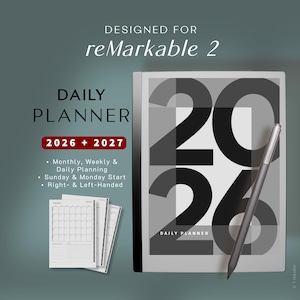 Daglig planerare 2026 och 2027 för reMarkable 2 / Digital planerare för reMarkable 2 / Mallar för reMarkable 1 och 2