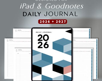 Diário Digital Diário 2026-2027 para iPad – Diário em PDF com Hiperlinks para GoodNotes, Notability e Tablet – Minimalista, Limpo e Organizado