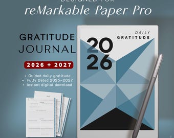 Diário Digital da Gratidão 2026–2027 para reMarkable Paper Pro | Diário Diário de Gratidão Guiada, Afirmações e Reflexão Consciente