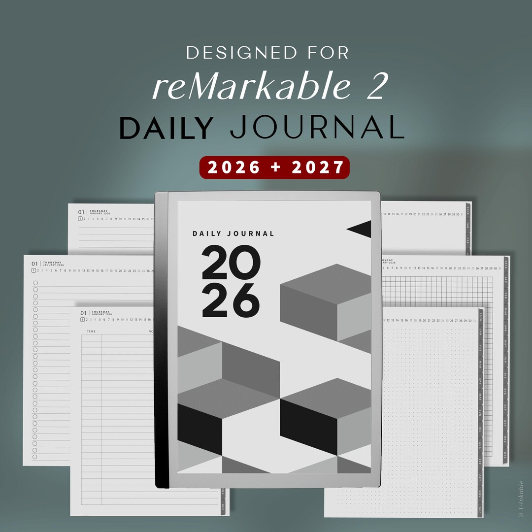 2026–2027 Daily Journal Set for Remarkable 2 • Hyperlinked Digital ...