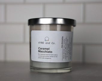 Caramel Macchiato Soy Candle | Hand-Poured NYC, Espresso Caramel Vanilla Fragrance (Odor Eliminating)