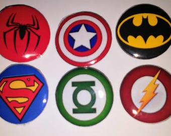 superhero pin badge etsy
