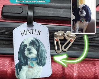 Custom Luggage Tag | Personalized Pet with Photo and Name | Backpack or Carrier