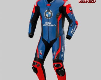 Men's Motorbike Suit : BMW Motorcycle Leather Custom Biker Men Racing Suit