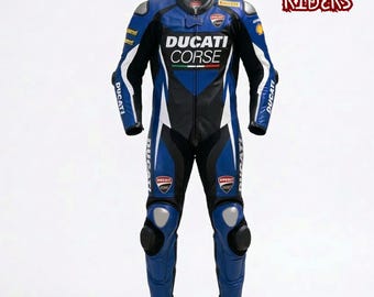 Ducati Men's Motorbike Suit: Biker Motorcycle Custom Leather Racing Suit Men