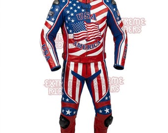 Motorcycle suit american flag motorbike suit men Women racing suit Bike riding suit USA Flag suit For American National Day