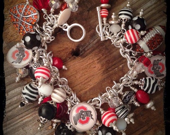 Ohio State Charm Bracelet, Ohio State, Buckeyes, Buckeyes jewelry, Buckeyes Bracelet