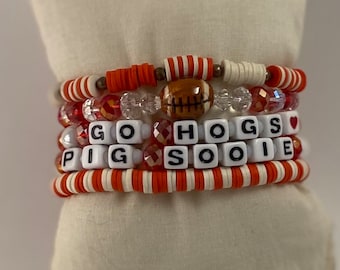 Arkansas Razorbacks Bracelet, Razorback Jewelry, Hogs Bracelet, Hogs Jewelry