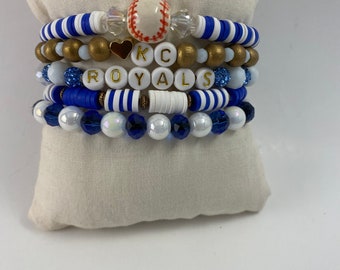 Kansas City Royals Bracelet, Heshi Bracelets, Baseball Bracelet, K.C. Royals Jewelry, Sports Jewelry