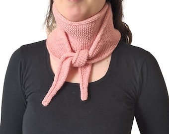Blush Pink Knit Neck Tie Scarf - Soft Sophie Neck Warmer - Gift for Her