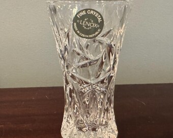 Lenox Fine Crystal Vase | Czech Republic Cut Glass Bud Vase | 6