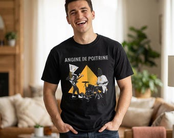 Angine De Poitrine Camisa meme francesa, Camiseta de humor absurdo viral, Colores de confort minimalistas 1717