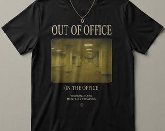 Out Of Office Backrooms Graphic Tee | Liminal Space Existential Humor Shirt