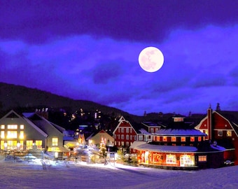 Sugarbush Ski Resort Print: Vermont Winter Holiday Scene