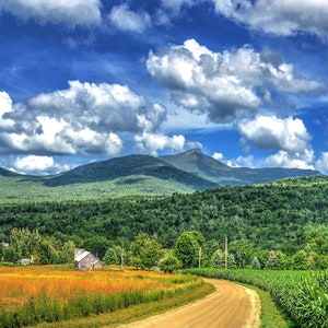 Vermont Camels Hump Landscape-Mountain Photo Country Road – Farm Decor Gift-Scenic Vermont-Rural Vermont-Pastoral Scene Art-Nature Art Gift