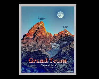 grand teton park poster, perfect gift, life long wall decor, fine art for home or office, free shipping, printed on premium matte paper.