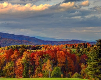 Vermont Fall Print | New England Autumn Landscape Wall Art | Original Photography | fine Art Gift