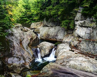 Warren Falls Vermont Photo Print: Signed Limited Edition Landscape Wall Art
