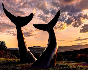 Vermont Sunset Whale Tails Sculpture Graphic Art Photo: New England Wall Art