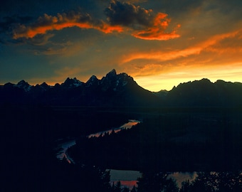 Grand Teton Sunset National Park Photo Print|  Snake River View, Wyoming Wall Decor