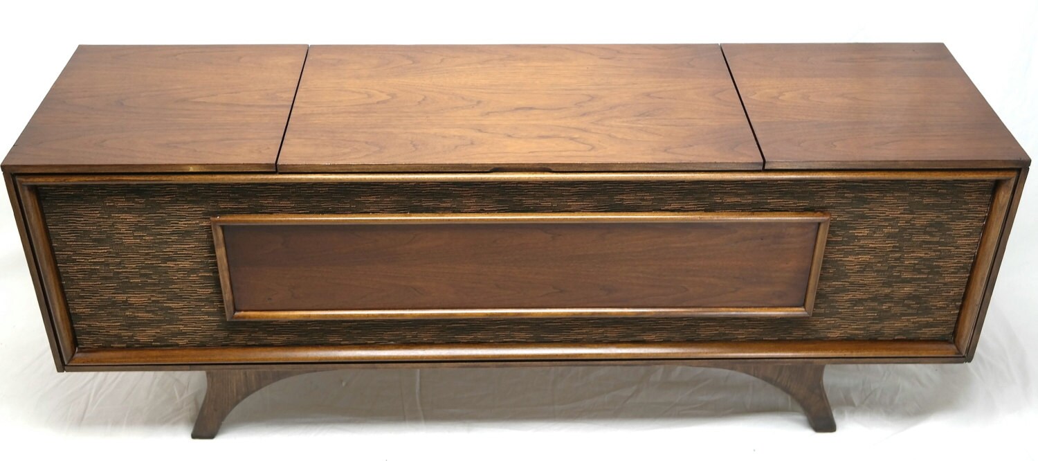 VINTAGE Mid Century Modern Hi Fi Stereo Console Bluetooth AM Etsy