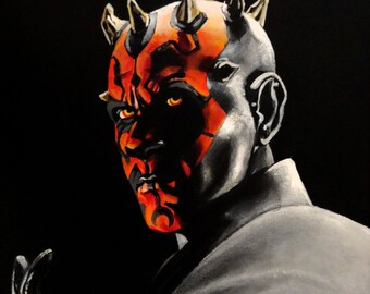 Darth Maul - Star Wars 10"x12" Art Print/Reproduction - Signed By Artist