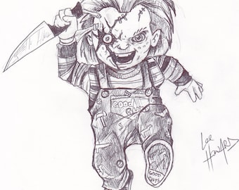 Chucky Drawing Etsy
