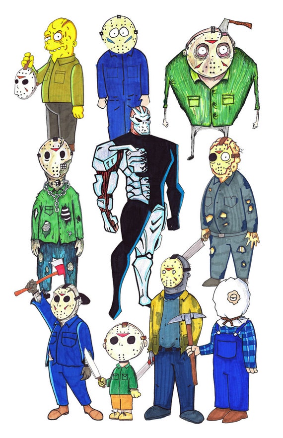 Jason Voorhees in 10 Animation Styles 11x17 - Etsy Canada