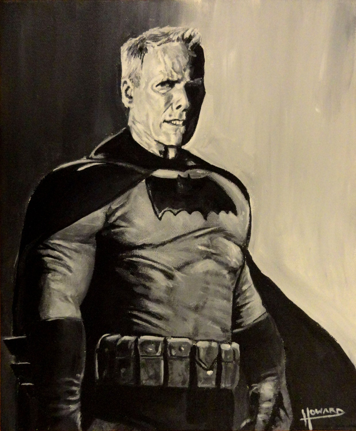 Clint Eastwood as BATMAN / Dark Knight Returns Art Print - Etsy