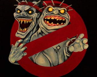 Bustin' Ghosts : Scoleri Bros - Lee Howard - Art Print Reproduction 11" x 11" / Ghostbusters Inspired Art Logo