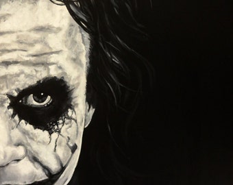 The JOKER - Dark Knight - Heath Ledger - Art Print Reproduction 10" x 12"