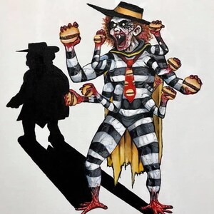 Hamburglar - Art Print/Reproduction - 11" x 15" - FAST FOOD MONSTERS series