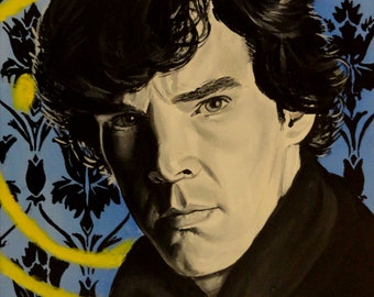 SHERLOCK - Benedict Cumberbatch - Art Print Reproduction 10" x 12" - signed by Artist