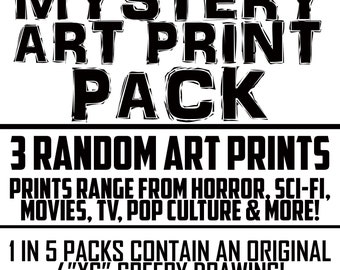 MYSTERY ART PRINT Pack! Pop Culture, Horror, Tv, & more