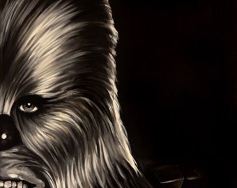 CHEWBACCA - Star Wars - Art Print Reproduction 10" x 12" - signed by Artist