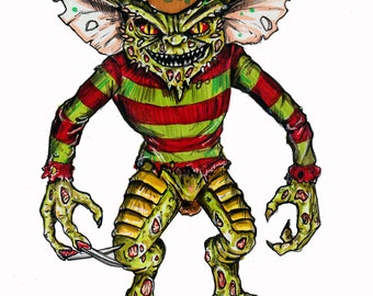 Gremlins Freddy Mashup 8”x10” PRINT / Reproduction - signed by artist!