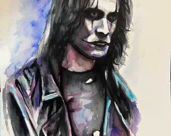 The Crow watercolor PRINT/Reproduction - 8x10 - Signed by Artist