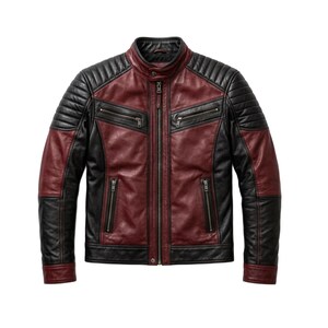 Futuristic Cosplay Leather Jacket | Red Black Biker Style | Gaming Costume Outfit | Sci-Fi Statement Jacket