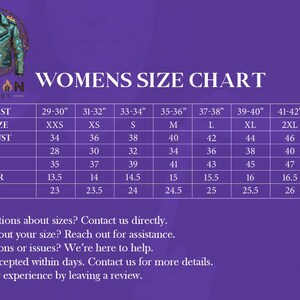 Puede incluir: Una tabla de tallas p&uacute;rpura para chaquetas de mujer, con medidas en pulgadas. La tabla incluye medidas de pecho, talla de chaqueta, busto, cintura, cadera, hombro y manga, de XXS a 3XL. El logo de Fusion Jacket est&aacute; arriba.