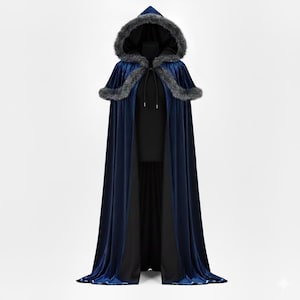 blue velvet hooded dress AlaA Hooded Velvet Minidress - Blue