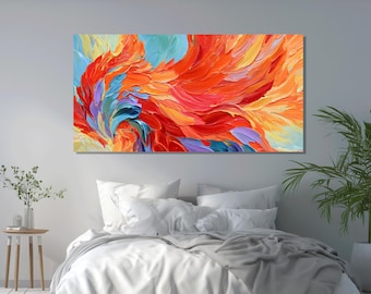 Abstract Swirl Canvas Print, Colorful Modern Wall Art, Creative Room Decor, Art Lover Gift