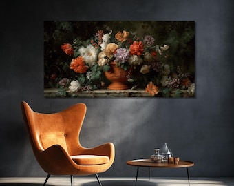 Floral Life Canvas Print with Classic Bouquet, Ready to Hang