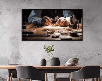 Watchmaker Canvas Print, Vintage Watchmaking Wall Art, Ready to Hang