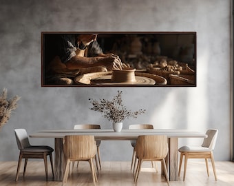 Ceramic Artist Shaping Clay Canvas Print, Pottery Wall Art, Ready to Hang