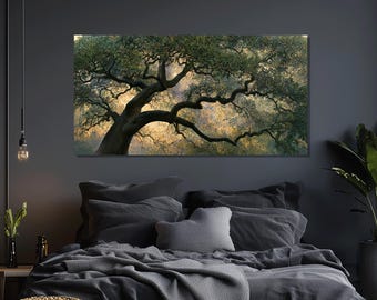 Large Tree Canvas Print, Sprawling Nature Wall Art, Serene Living Room Decor, Nature Gift