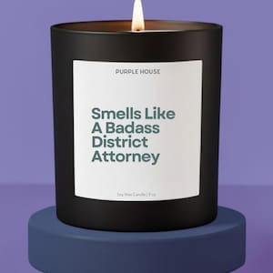 District Attorney Gift For Federal Prosecutor Gift For Lawyer Gift Candle For Legal Professional For Husband For Birthday and Christmas Gift