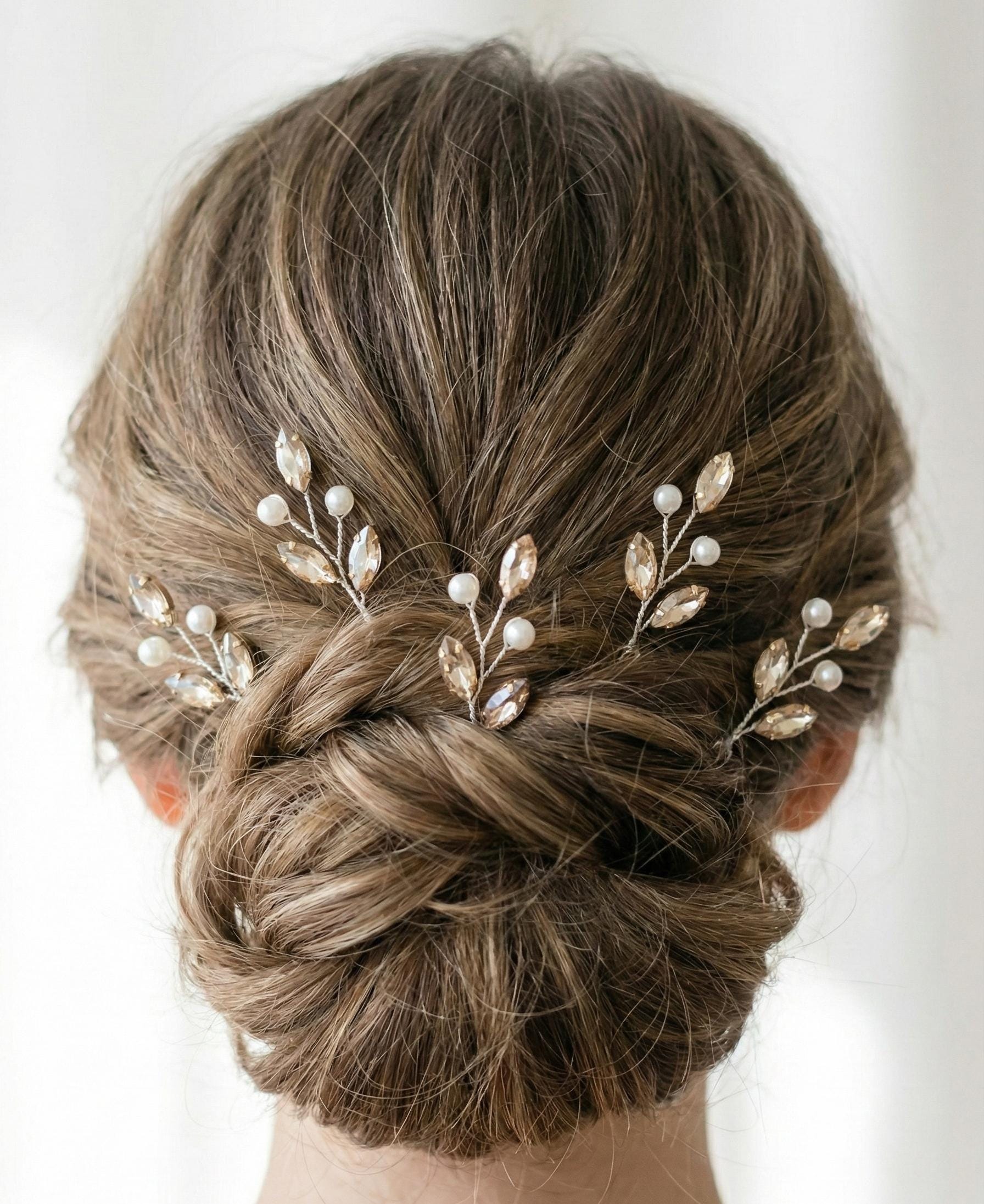 NEBURORA 36 Forcine Per Capelli Con Perle A U - Oro - Accessorio Sposa E Damigella, 5 Dimensioni Da 0,8 A 1,6 Cm