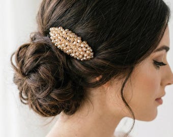 Bridal Hair Comb Amber Gold Vintage Wedding Hairpiece  display picture 3